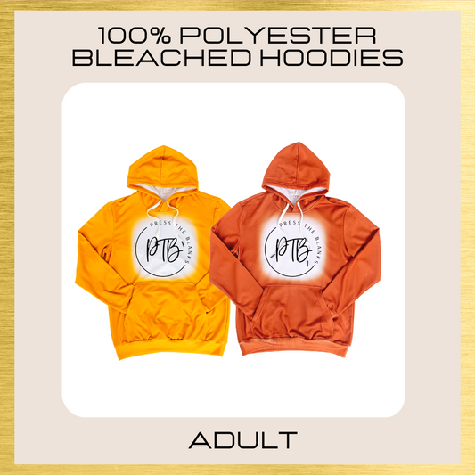 100% POLYESTER BLEACHED HOODIE