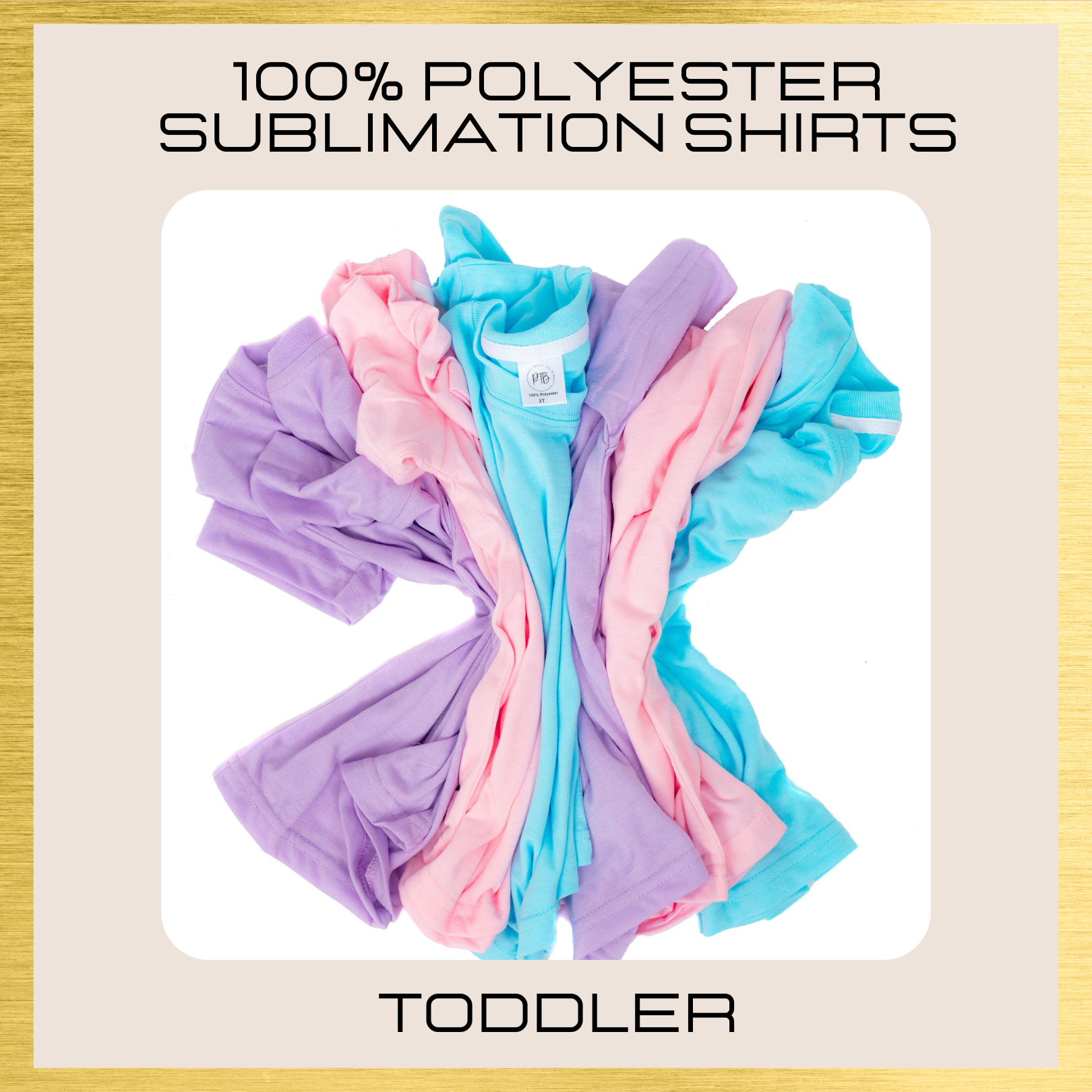 100% Polyester TODDLER Sublimation Shirt Kids Colored Sublimation
