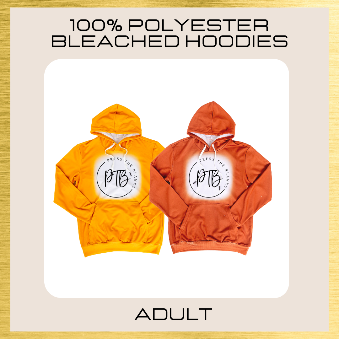 100% POLYESTER BLEACHED HOODIE